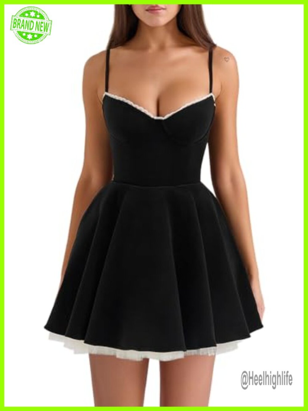 Women's Floral Spaghetti Strap Mini Dress Low Cut V-Neck Cocktail Party